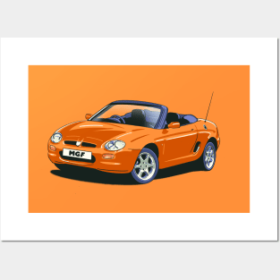 MG MGF Car in Volcano orange Posters and Art
